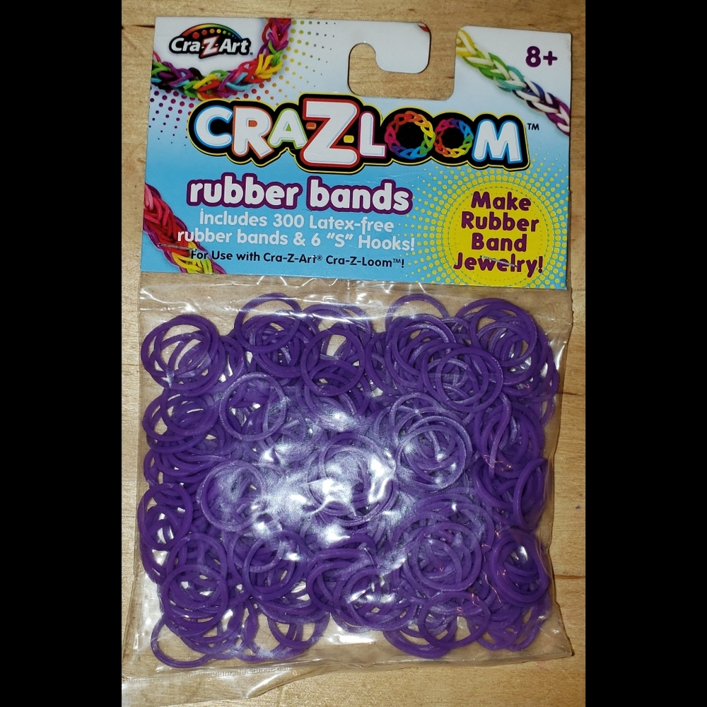 NIB Cra-Z-Art Cra-Z-Loom Rubber Bands (300) Purple